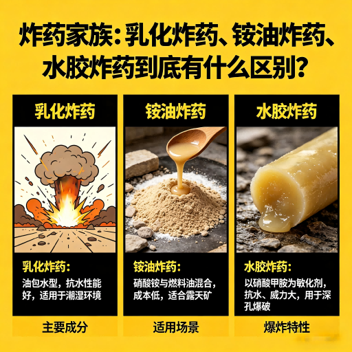 河北炸药家族：乳化炸药、铵油炸药、水胶炸药到底有什么区别？